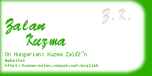 zalan kuzma business card